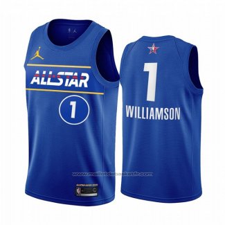 Maillot All Star 2021 Orleans Pelicans Zion Williamson #1 Bleu