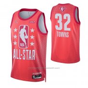 Maillot All Star 2022 Minnesota Timberwolves Karl-Anthony Towns #32 Grenat