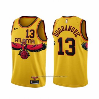 Maillot Atlanta Hawks Bogdan Bogdanovic #13 Ville 2021-22 Jaune