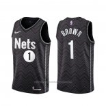 Maillot Brooklyn Nets Bruce Brown #1 Earned 2020-21 Noir