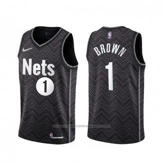 Maillot Brooklyn Nets Bruce Brown #1 Earned 2020-21 Noir