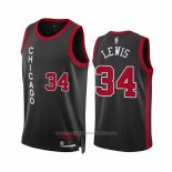 Maillot Chicago Bulls Justin Lewis #34 Ville 2023-24 Noir