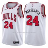 Maillot Chicago Bulls Lauri Markkanen #24 2017-18 Blanc