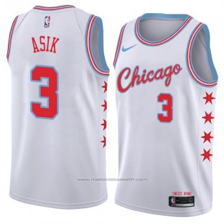 Maillot Chicago Bulls Omer Asik #3 Ville 2018 Blanc