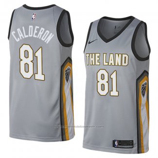 Maillot Cleveland Cavaliers Jose Calderon #81 Ville 2018 Gris