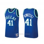 Maillot Dallas Mavericks Dirk Nowitzki #41 Mitchell & Ness Hardwood Classics Bleu