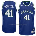 Maillot Dallas Mavericks Dirk Nowitzki #41 Retro Bleu