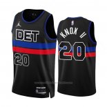 Maillot Detroit Pistons Kevin Knox II #20 Statement 2022-23 Noir