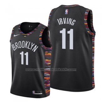 Maillot Enfant Brooklyn Nets Kyrie Irving #11 Ville 2019-20 Noir