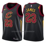 Maillot Enfant Cleveland Cavaliers LeBron James #23 Statement 2017-18 Noir