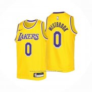 Maillot Enfant Los Angeles Lakers Russell Westbrook #0 Icon 2022-23 Jaune