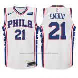 Maillot Enfant Philadelphia 76ers Joel Embiid #21 Association 2017 18 Blanc