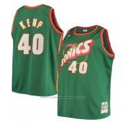 Maillot Enfant Seattle Supersonics Shawn Kemp #40 Historic Retro Vert