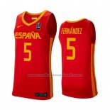Maillot Espagne Rudy Fernandez #5 2019 FIBA Baketball World Cup Rouge