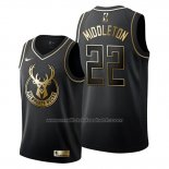 Maillot Golden Edition Milwaukee Bucks Khris Middleton #22 Noir