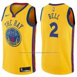 Maillot Golden State Warriors Jordan Bell #2 Ville 2017-18 Jaune