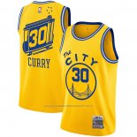 Maillot Golden State Warriors Stephen Curry #30 Mitchell & Ness 2019-20 Jaune