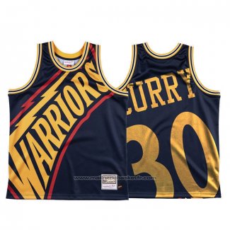 Maillot Golden State Warriors Stephen Curry #30 Mitchell & Ness Big Face Bleu