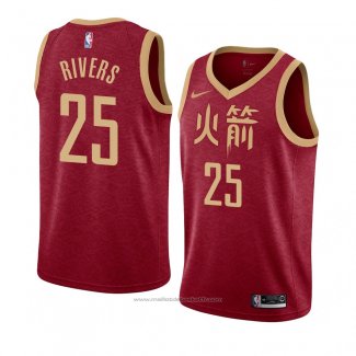 Maillot Houston Rockets Austin Rivers #25 Ville 2018-19 Rouge