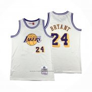 Maillot Los Angeles Lakers Kobe Bryant #24 Mitchell & Ness Chainstitch Creme