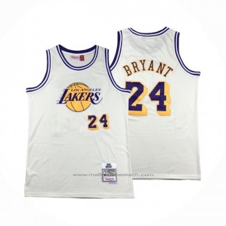 Maillot Los Angeles Lakers Kobe Bryant #24 Mitchell & Ness Chainstitch Creme