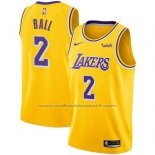 Maillot Los Angeles Lakers Lonzo Ball #2 Icon 2018 Jaune