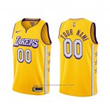 Maillot Los Angeles Lakers Personnalise Ville 2019-20 Jaune