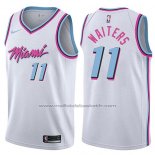 Maillot Miami Heat Dion Waiters #11 Ville 2017-18 Blanc