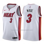 Maillot Miami Heat Dwyane Wade #3 Association 2017-18 Blanc