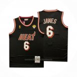 Maillot Miami Heat LeBron James #6 Mitchell & Ness 2010-11 Noir