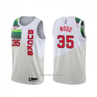 Maillot Milwaukee Bucks Christian Wood #35 Earned Blanc