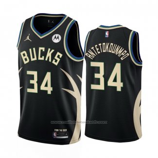 Maillot Milwaukee Bucks Giannis Antetokounmpo #34 Statement 2022-23 Noir