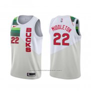 Maillot Milwaukee Bucks Khris Middleton #22 Earned Blanc