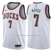 Maillot Milwaukee Bucks Thon Maker #7 Return To The Mecca Classic 2017-18 Blanc