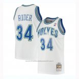 Maillot Minnesota Timberwolves Isaiah Rider #34 Mitchell & Ness 1995-96 Blanc