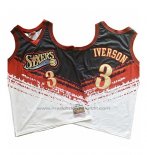 Maillot Philadelphia 76ers Allen Iverson #3 Mitchell & Ness Noir Rouge