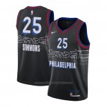 Maillot Philadelphia 76ers Ben Simmons #25 Ville 2020-21 Noir