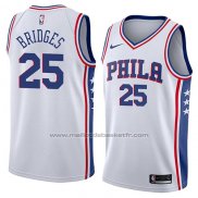 Maillot Philadelphia 76ers Mikal Bridges #25 Association 2018 Blanc