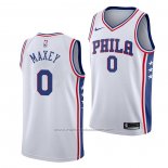 Maillot Philadelphia 76ers Tyrese Maxey #0 Association 2020-21 Blanc