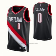 Maillot Portland Trail Blazers Damian Lillard #0 Icon 2021-22 Noir