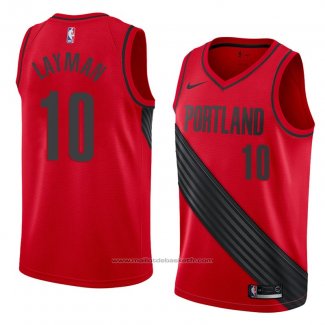 Maillot Portland Trail Blazers Jake Layman #10 Statement 2018 Rouge