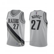Maillot Portland Trail Blazers Jusuf Nurkic #27 Earned 2020-21 Gris