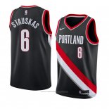 Maillot Portland Trail Blazers Nik Stauskas #6 Icon 2018 Noir