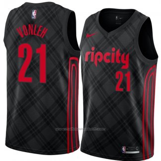 Maillot Portland Trail Blazers Noah Vonleh #21 Ville 2018 Noir