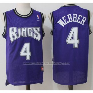 Maillot Sacramento Kings Chris Webber #4 Retro Volet