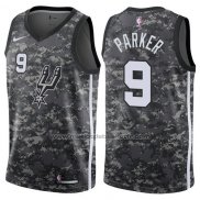 Maillot San Antonio Spurs Tony Parker #9 Ville 2017-18 Gris