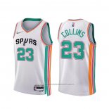 Maillot San Antonio Spurs Zach Collins #23 Ville 2021-22 Blanc