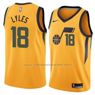 Maillot Utah Jazz Jairus Lyles #18 Statement 2018 Jaune