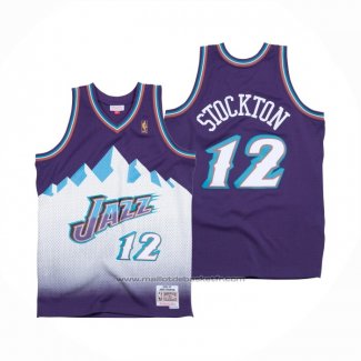 Maillot Utah Jazz John Stockton #12 Hardwood Classics Throwback 1996-97 Volet