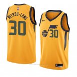 Maillot Utah Jazz Naz Mitrou-Long #30 Statement 2018 Jaune